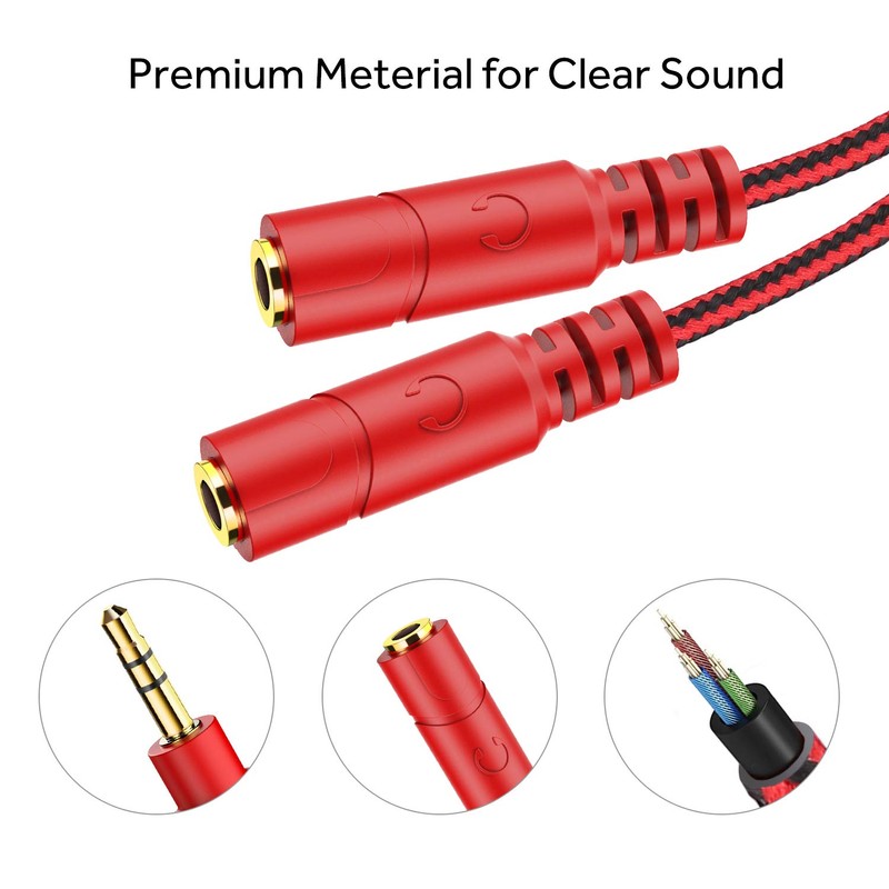 MillSO Headphone Splitter Audio Jack Y Adapter 1 to 2