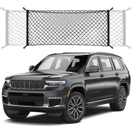 Envelope Style Trunk Cargo Net Compatible with Jeep Grand Cherokee New 2026 2025 2024 2023 2022, Grand Cherokee L 2026 2025 2024 2023 2022 (5 &7 Seats) SUV Nylon Car Rear Mesh Tailgate Netting