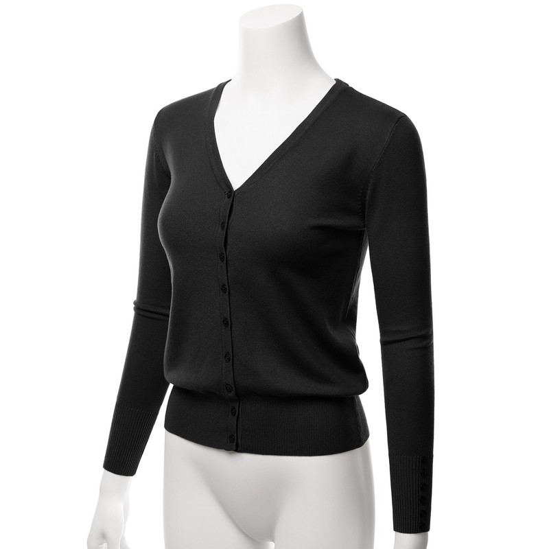 LALABEE Women's V-Neck Long Sleeve Button Down Sweater Cardigan Soft