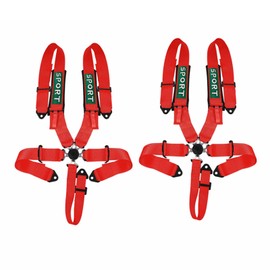 DING.PAI 5 Point Racing Harness Seat Belt Market Bucket Seats Protection Heavy Duty Shoulder Pads Quick Release Cam Lock Latch Mechanism fit Go-Kart Racing Car UTV ATV