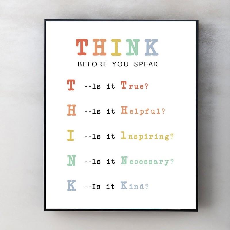 The Power of Thoughtful Words: Think Before You Speak Sign