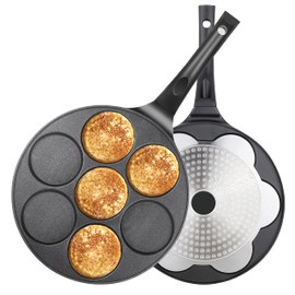 KRETAELY Pancake Pan Nonstick Pancake Griddle Mini Pancaker with PFOA Free Coating Pancake Maker Suitable for All Cooktops 1-Pack
