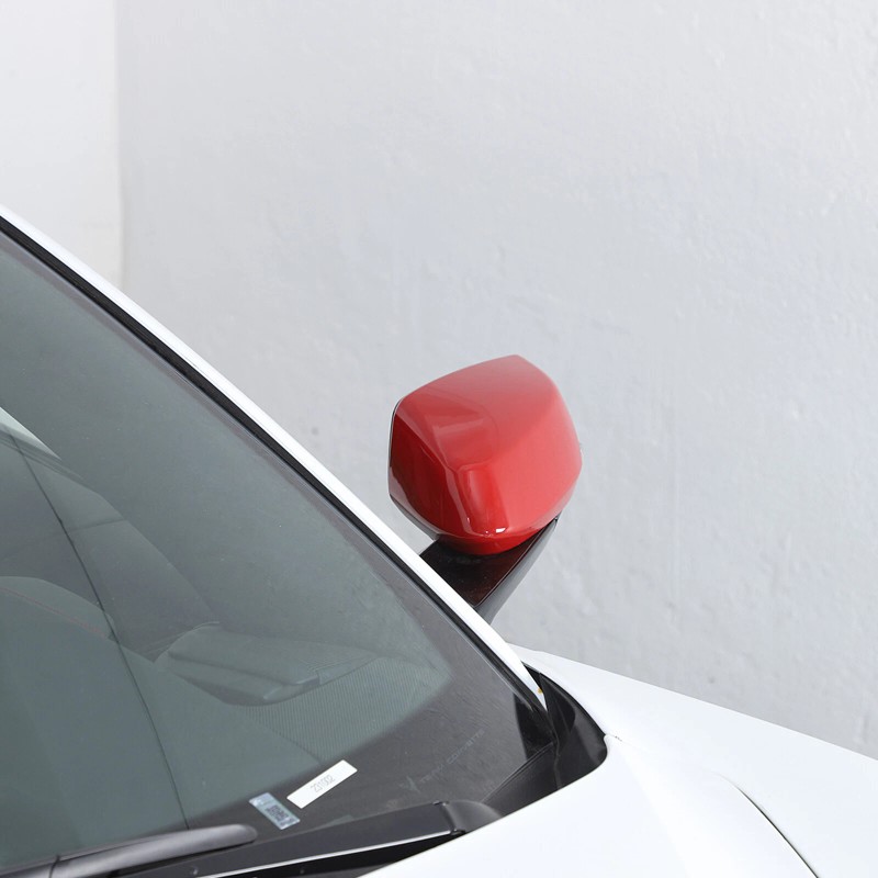 carcartrim-2022 Red ABS Side Mirror Cover Cap For C8 Corvette