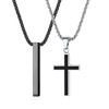 ZENGSING Men's Stainless Steel Necklace Cuboid Stainless Steel and Cross
