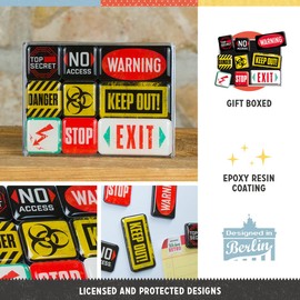 Nostalgic Art 83094 Warning Warning, Magnet Set, 9 Piece Set