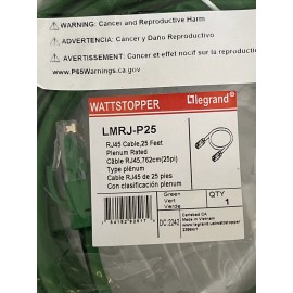 WATTSTOPPER New WATTSTOPPER Patch Cable LMRJ-P25 25 FOOT RJ45 CABLE PLENUM RATED Green