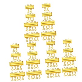 COHEALI 24pcs Lock Clasp for Multi-Strand Necklaces Bracelets Golden Jewelry Connectors for Accessories Easy to Use Tube Design for Layering and Storage
