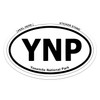 Yosemite National Park Oval car Bumper Sticker 5" x 3"