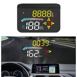 zalati HUD Display Head-Up Display Dual Mode GPS OBD Reflection Projection on Front Windscreen with USB Port for Cars