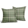 Sage Green Spring Plaid Pillow Covers 16x16 Set of 2
