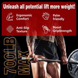 Anti-Slip Workout Grips, Ergonomics Workout Rubber Gym Grips Pads, Suitable for Men and Women Weightlifting, Deadlift, Fitness Training and Exercise, Protect Your Hands (Black)