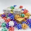 Unifizz 100pcs 1" Mini Star Bows Metallic Gift Bows Self