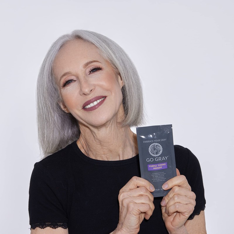 Go Gray Treatment System (Treat), Purple Toning Masque, 4 Packets,