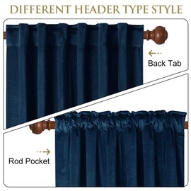 StangH Navy Blue Velvet Curtains 84 inches - Thermal Insulated Winter Curtains for Living Room Back Tab Blackout Velvet Drapes for Kids Room / Patio Doors, Wide 52 x Long 84 inches, 2 Panels