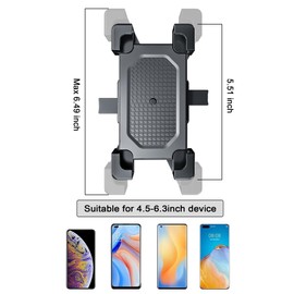 JXINLODGEG Motorcycle Phone Mount, Bike Phone Mount, 360° Rotatable Phone Holder for Motorcycle Bike Bicycle Scooter, Compatible with Cellphones 4.7-6.8”
