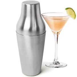 bar@drinkstuff French Cocktail Shaker 2 Piece Cocktail Shaker | Brushed Stainless Steel Cocktail Shaker, Boston Cocktail Shaker