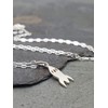 Sterling Silver Tiny Rocket Space Ship Flat Charm Necklace, 18"