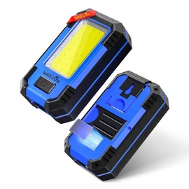 WARSUN LED Work Light Rechargeable Magnetic Portable Mechanic Worklight Battery Powered 1200 Lumens Super Bright for Car Repairing, Camping, Hiking, Stocking Stuffers Mens/Dad Gifts, Blue