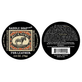 Bickmore Saddle Soap Plus - 2.8oz - Leather Cleaner & Conditioner with Lanolin - Restorer, Moisturizer, and Protector
