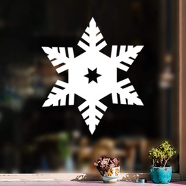 Set of 3 Vinyl Wall Art Decal - Snowflakes - 23" x 20" Each - Christmas Holiday Seasonal Decoration Sticker - Indoor Outdoor Home Office Wall Door Window Bedroom Luggage Decor Decals
