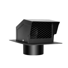 4 inch Roof Vent Cap, Removable Roof Vent, Bathroom Exhaust Roof Vent for Dryer, Galvanized Steel with Damper for Ventilation System, Black