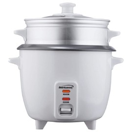 Brentwood TS-380S Rice Cooker and Food Steamer 700-Watt, 10-Cup, White