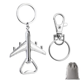 GENSMILE Flugzeug-Schlüsselanhänger Geschenk für Männer & Frauen - Reise-Bieröffner Schlüsselring, Geburtstagsgeschenk für Piloten/Veteranen/Reisefans, Schlüsselanhänger für Rucksack-Deko