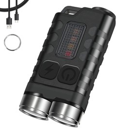 BIKACU Mini EDC Flashlight 900 Lumen USB Rechargeable Bright Keychain Flashlights with Magnet - 10 Modes IP65 Waterproof Pocket Flash Light for Everyday Carry, Camping, Emergency