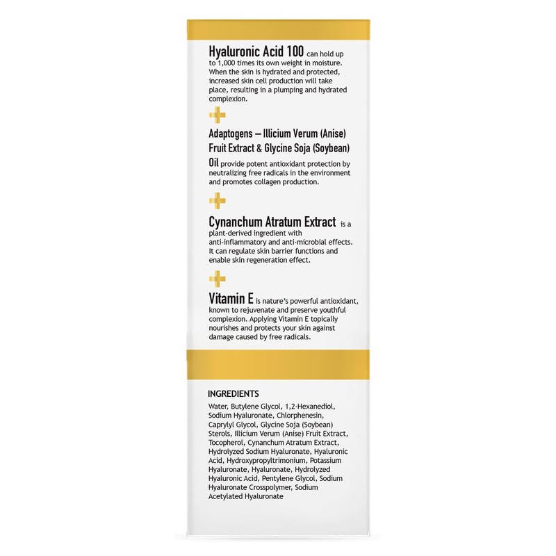 Clara's New York Advanced Hydrating Hyaluronic Acid 100 Facial Serum,