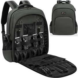 TORIBIO Barber Supplies Bag for Clippers and Supplies, Hairstylist Clipper Portable Backpack for Barber Tools (Gray)