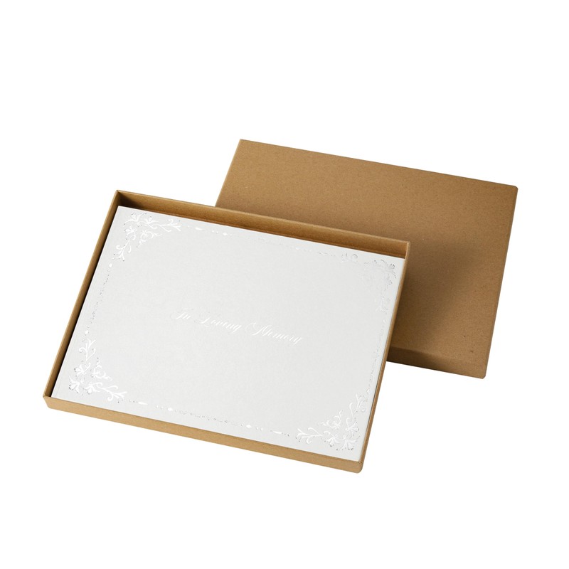 Funeral Book White for Loved Ones in Loving Memory of
