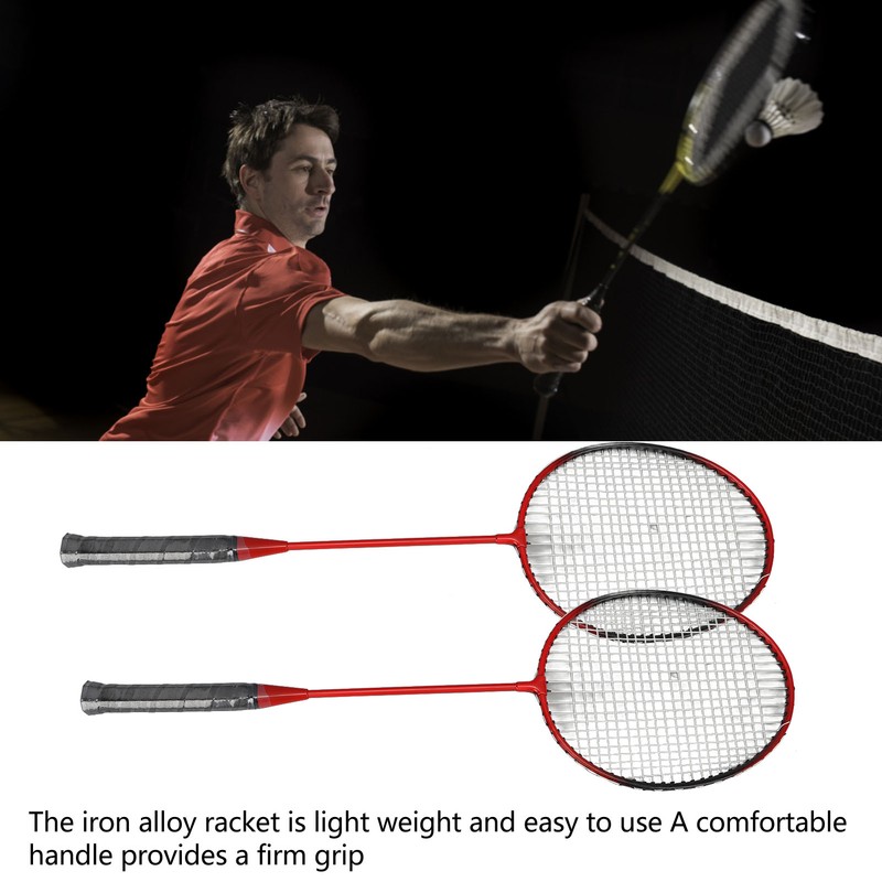 LEIJIAER Badminton Racket Offensive Iron Alloy Lightweight Comfortable Grip Sports