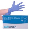 SafeTouch 50000091 Nitrile Powder Free Disposable Gloves, Blue, Medium Size,
