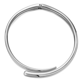 WOWORAMA Silver Chunky Cuff Choker Necklace for Women Teardrop Collar Necklaces Spring Metal Open Cuff Necklace Silver Statement Choker Necklaces