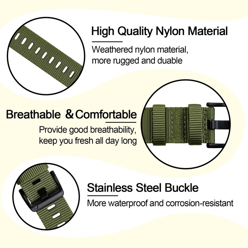 Rugged Nylon for Garmin Instinct 2/2S/2X/3 Watch Band 45mm 40mm