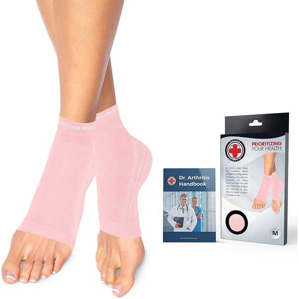 Dr. Arthritis Designed by Doctors Ankle Brace / Foot Support Ankle Brace (Pair) Ankle Brace Ankle / Metatarsal for Ankle Problems, Support Bandage Ankle Joint / Achilles Tendon [Pink, L]