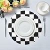 Bulletgxll Checkerboard Round Placemats Set of 6 Washable Table Mats