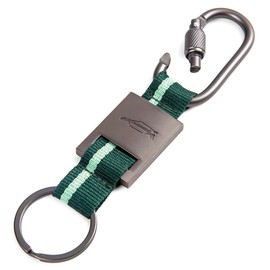 Skoda 000087010CJ Keyring Motorsport Carabiner Metal Pendant, Grey/Green, Green, Classic