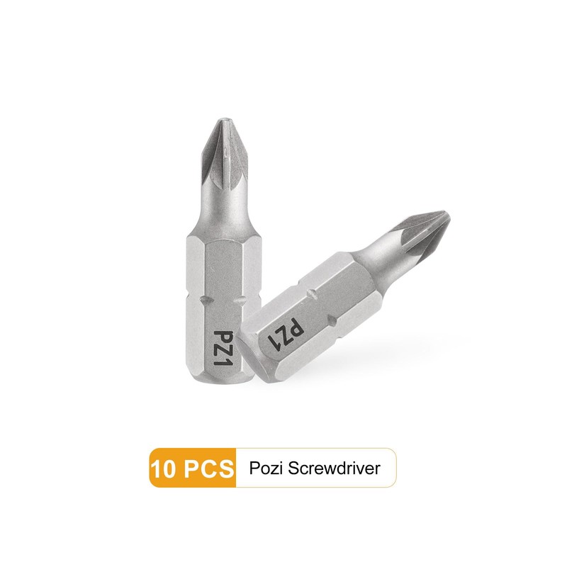 sourcing map 10pcs PZ1 Screwdriver Bit 1/4" Hex Shank 25mm/1"