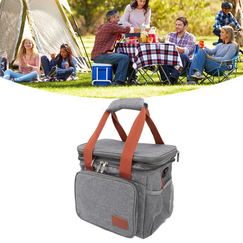 Insulated Lunch Bag 2 Layer Leakproof 14L Large Capacity Handheld