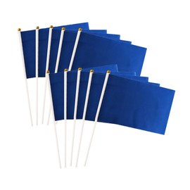 25 Pack Dark Blue Small Mini Flags On Sticks,Hand Held Solid Dark Blue DIY Graffiti Flag,Party Events Celebration,School,Grand Opening,Kids Birthday,Sports Clubs,Flower Pot