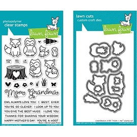 Lawn Fawn Mom + Me Clear Stamp and Die Set - Includes One Each of LF1134 Stamp & LF1135 Die - Bundle Of 2