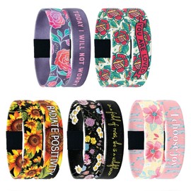 ZOX Bracelets — Better Than Flowers | Stretchy, Elastic Wristband with Motivational Affirmations and Beautiful Artwork — Gifts for Men & Women — 5 Pack (Medium)