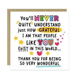 RED OCEAN Appreciation Card For Friends Teachers Colleagues Volunteers Midwife Nurse Thank You Cards For Men Women 145x145mm With Kraft Envelope