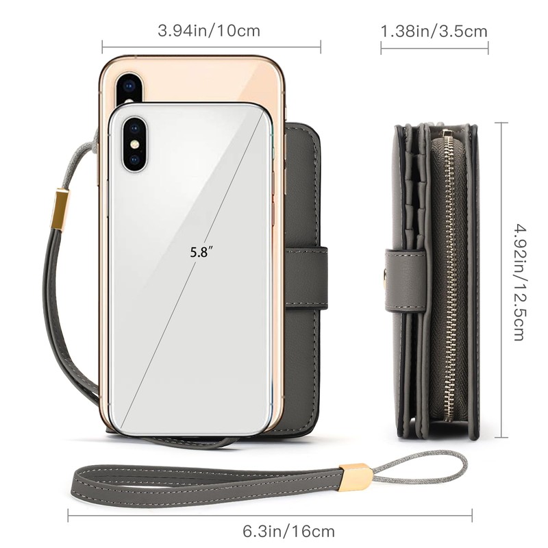 GAEKEAO Small Wallet for Women RFID Blocking Leather Wristlet Purse