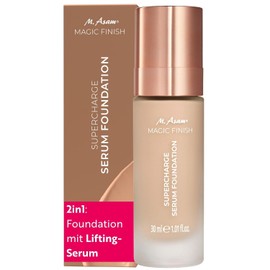 M. Asam Magic Finish Supercharge Serum Foundation Creamy Nude (30 ml) | Moisturising foundation and face serum, anti-ageing make-up with hyaluronic and optimal coverage