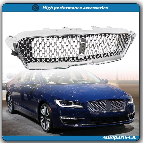 Munlrater For 2017-2019 Lincoln MKZ Front Bumper Upper Grille Nickelplated