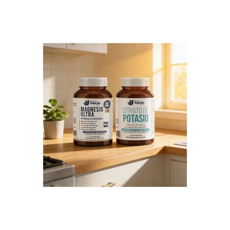 Pack Magnesio Potasio Nutrientes Vidalabs México Cápsulas