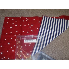 Longaberger Liner, STARS & STRIPS FABRIC (RED, BACKGROUND) "CRISCO BAKING" NEW!