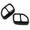 2pcs Gloss Black Car Tail Exhaust Pipe Cover Trim Stainless